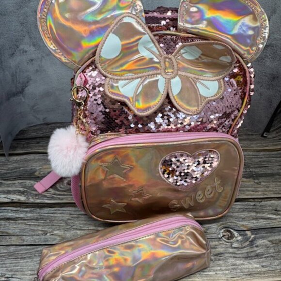 Sparkling Sequin Minnie Mouse Backpack Set NWT​ - Picture 2 of 11